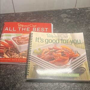 Pampered Chef Cookbook Duo - ALL THE BEST & ITS GOOD FOR YOU. LIKE NEW BOOKS